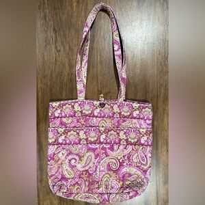 Stephanie Dawn Paisley Tote Bag in Pink and Cream
